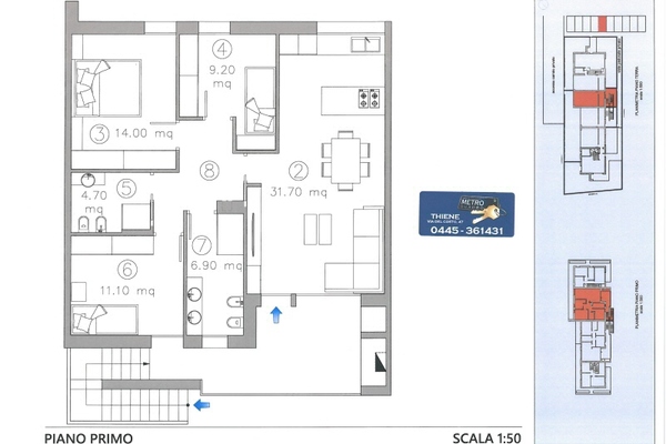 piano primo tricamere - APPARTAMENTO THIENE (VI)  